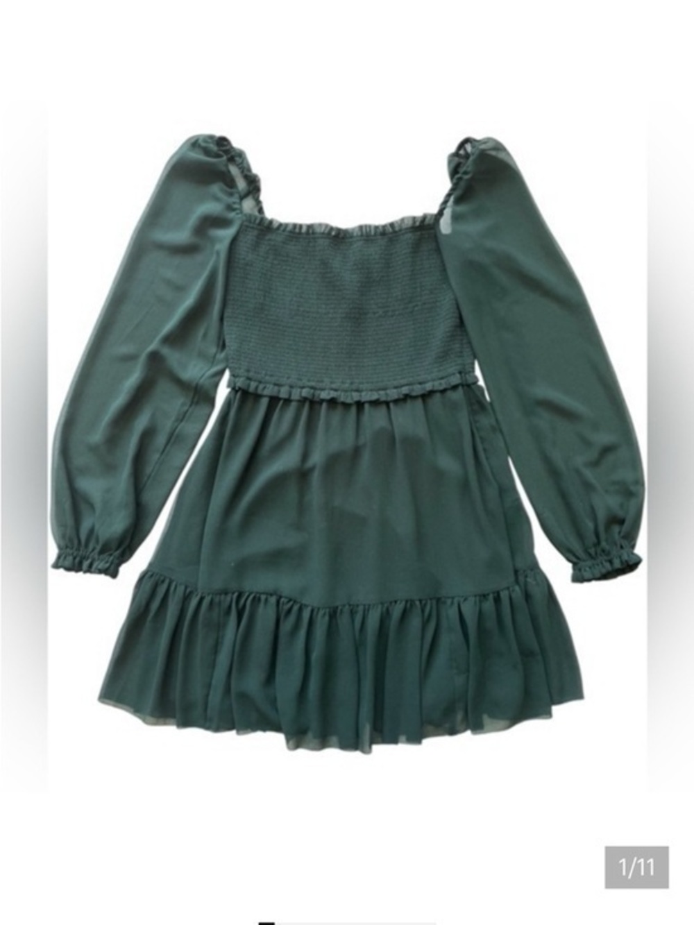Wilfred Long Sleeve Dress in dark Green